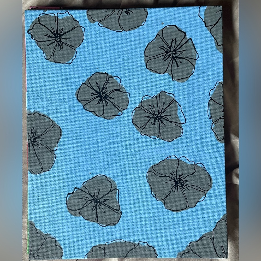 Blue/Gray floral Painting